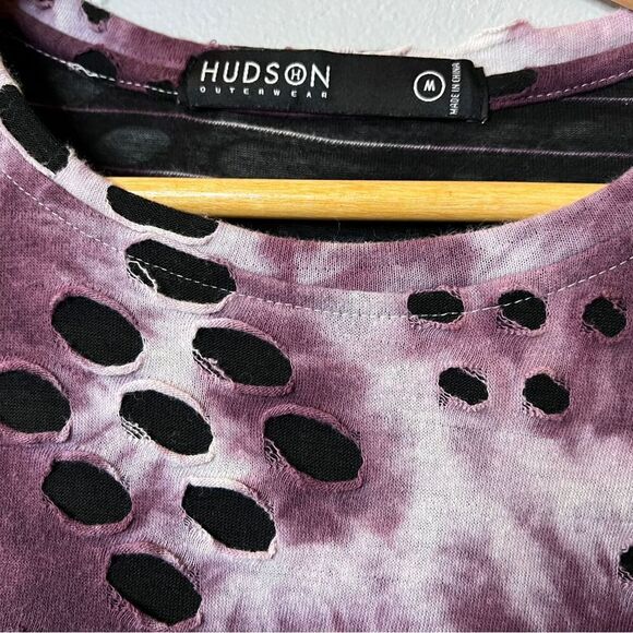 Hudson Outerwear Purple Tie Dye Crew Neck Sweatshirt Women’s Size M - Picture 7 of 10